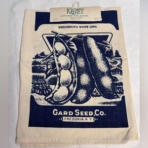 New & Vintage!! Kismet Tea Towel Vegetable Sack Style Lima Beans & Turnips